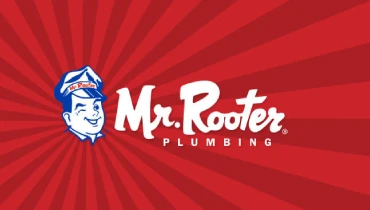 Mr. Rooter logo on red background.