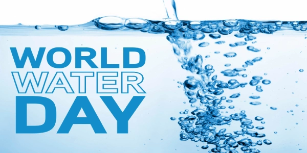World Water Day title over image of water with bubbles