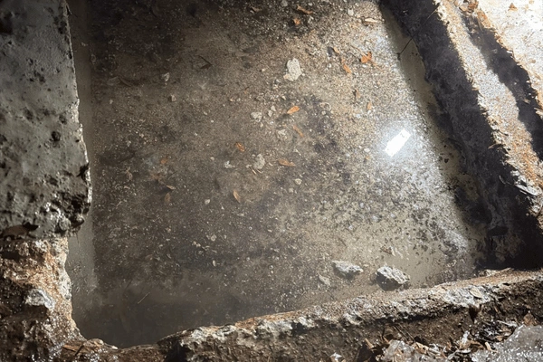 frozen septic tank.