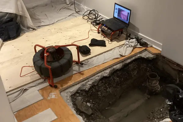 initial drain repair inspection.