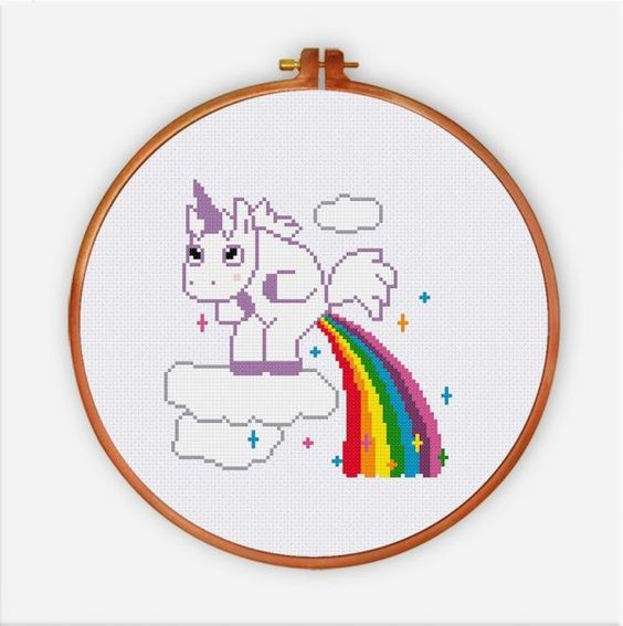 Unicorn pooping rainbows