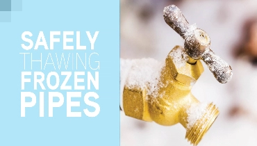 Safely Thawing Frozen Pipes; Image: Frozen outdoor faucet