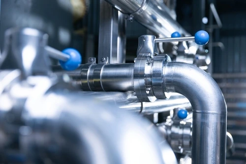 Stainless steel water pipes and valves