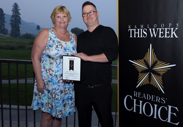 Ryan and Sherry from Mr. Rooter Plumbing of Kamloops accepting Reader's Choice Award 2023