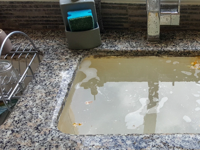 completely blocked sink.