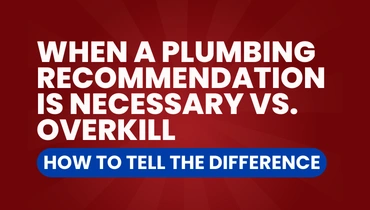 Plumbing recommendation graphic.